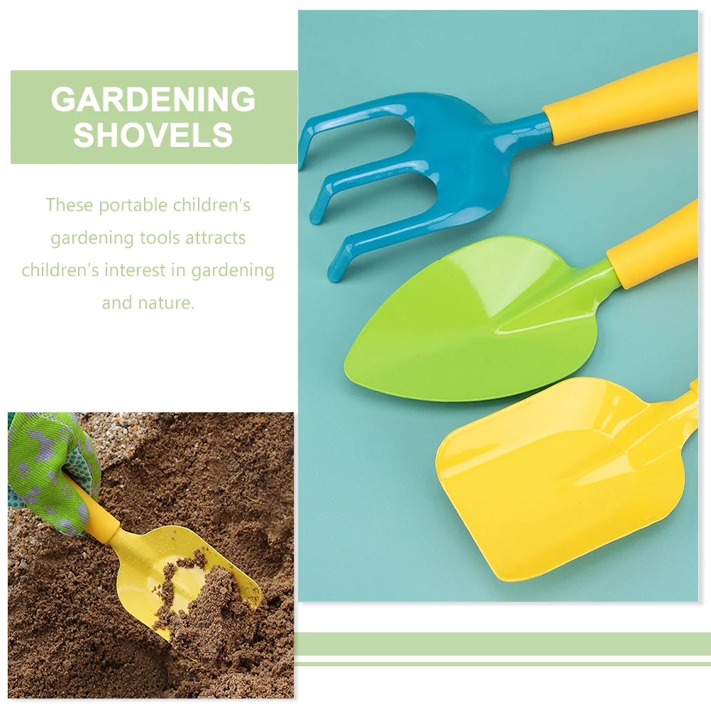 Set di attrezzi da giardinaggio Mini pala in ferro Guanto Giocattoli per bambini Strumento portatile H Scavo Trapianto di terreno Piantare Kit giardiniere di piante grasse