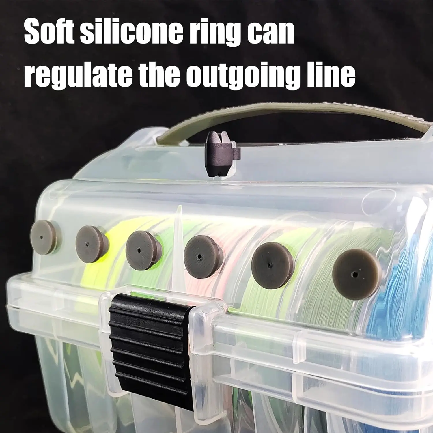 

Durable Waterproof Fishing Line Organizer Box 6 Spool Capacity Tackle Storage Case Spool Holder for Angler Fishing Accessories