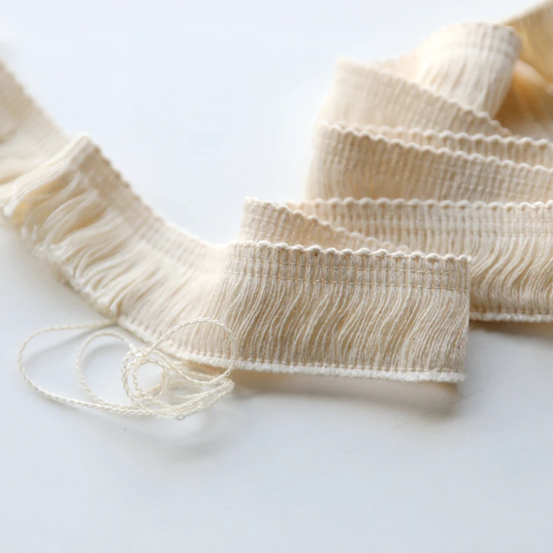 2 Meters Cotton Fringed Lace Scarf Clothes Carpet Curtain Decoration Trims DIY Home Accessories 3cm wide