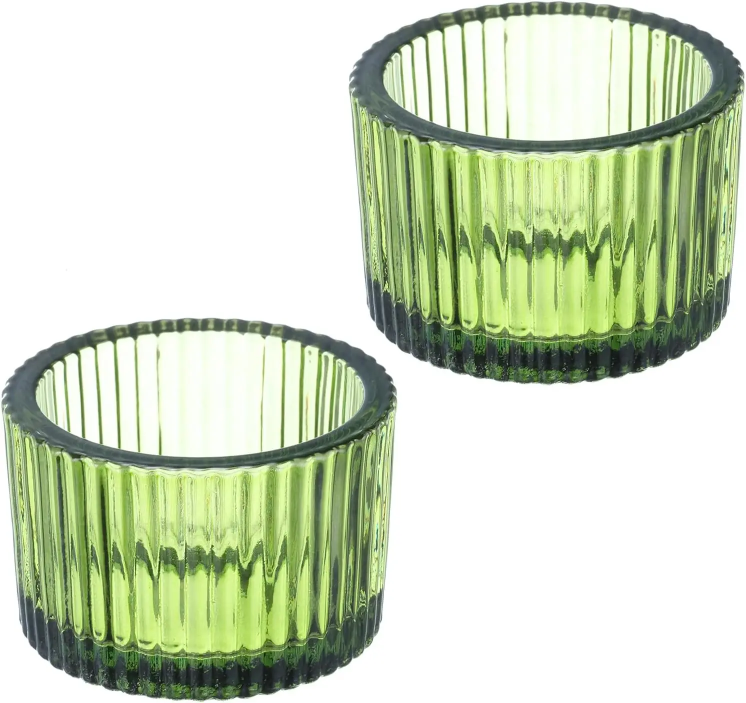 

Glass Tealight Candle Holders for Table Centerpiece, Wedding & Party Decor, Green, 2 Pack