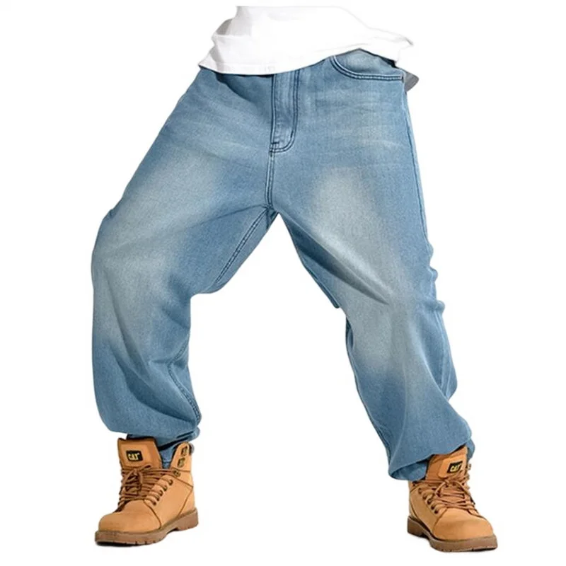 

Cross Pants Big Pocket Four Seasons Hip-Hop Men's Jeans Loose Size Denim Harem Pants Men's Tapered Feet Pants