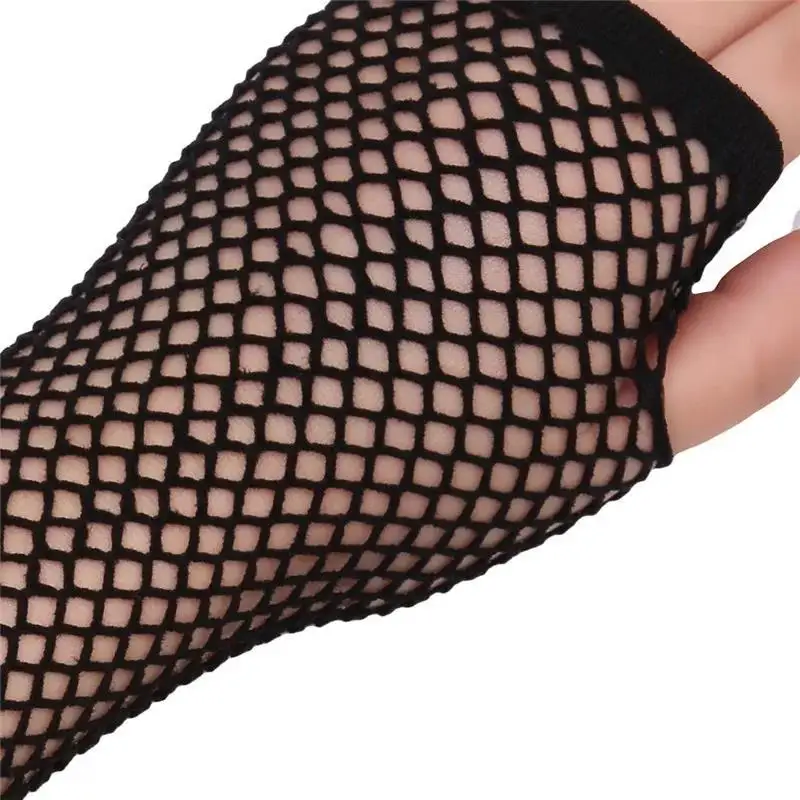 Popular Black Fishnet Gloves Womens Fingerless Gloves Girls Dance Gothic Punk Rock Costume Fancy Gloves