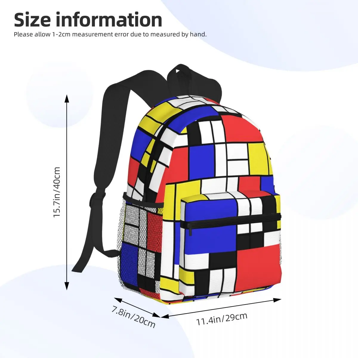 حقيبة ظهر مدرسية للطلاب من Piet Mondrian De Stijl، حقيبة ظهر للمشي لمسافات طويلة والسفر للأولاد والبنات، حقائب كتف #2