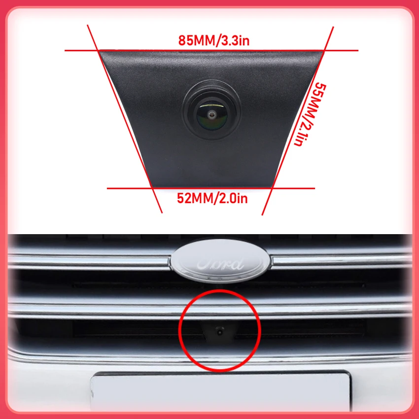 AHD 1080P LOGO Car Parking Front View Camera Waterproof For Ford Escape Kuga C520 2013 2014 2015 2016 2017 2018 2019