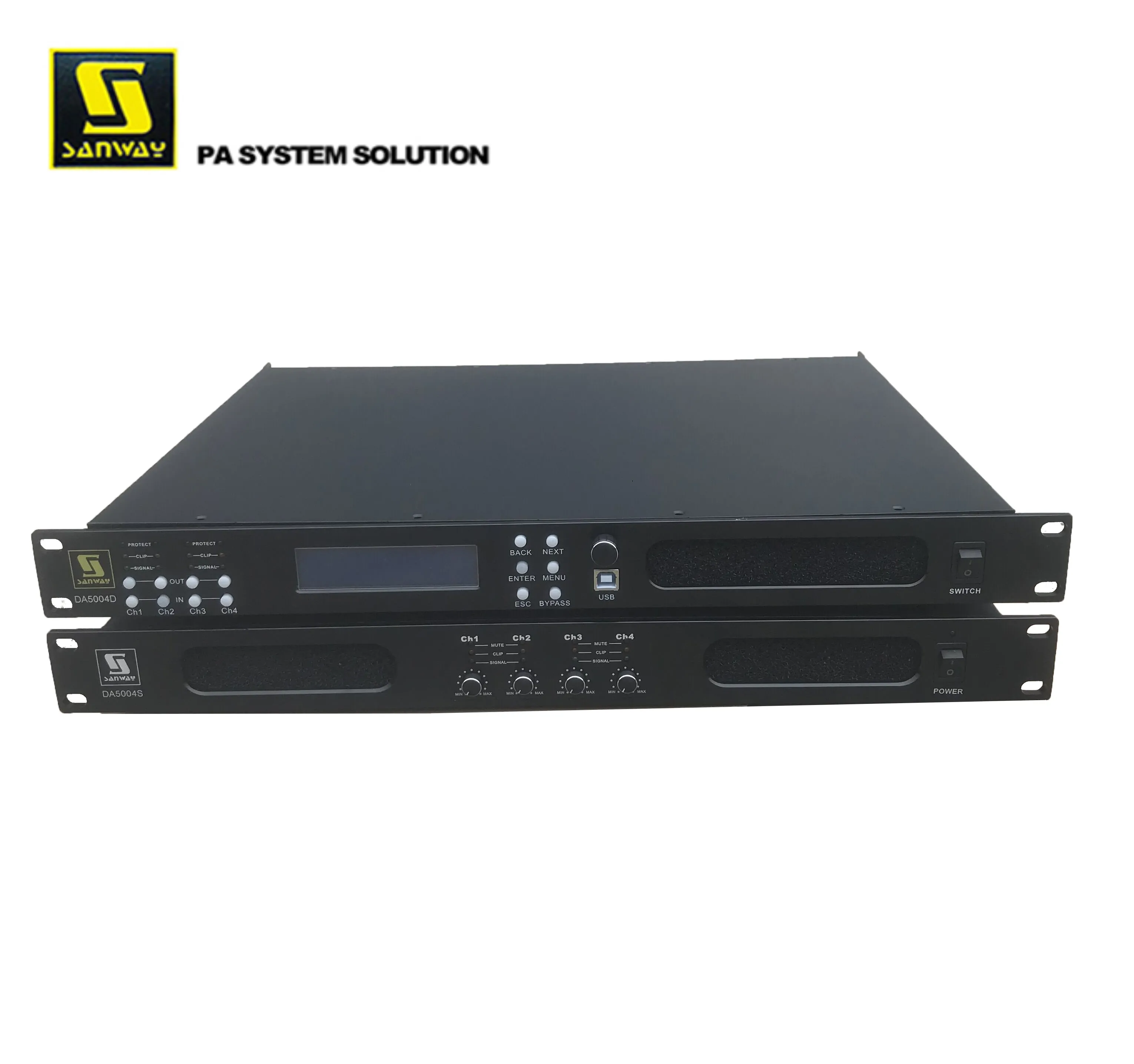 

DA5004S Professional 3600W 1U Class D PA Stage Speaker Amplifier Four-Channel 3600W Video & Lighting