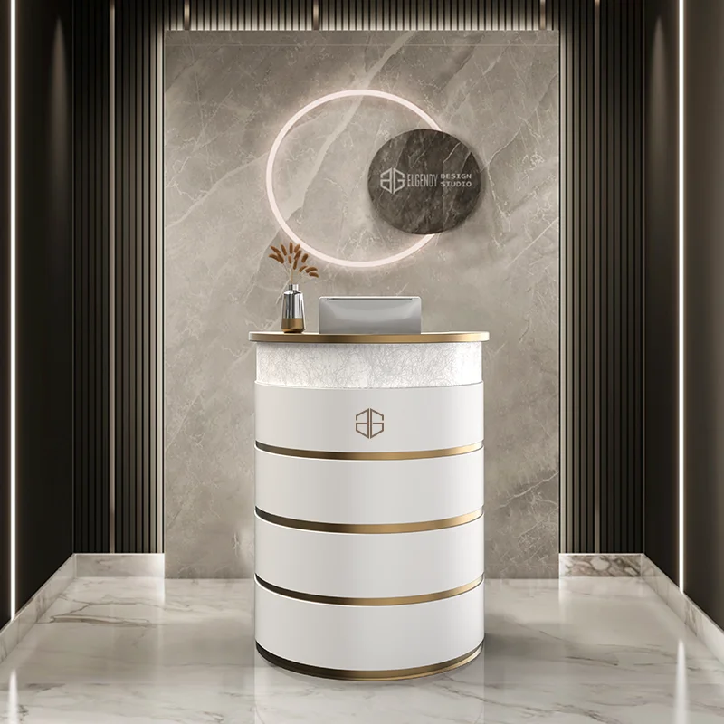 Beauty Light Luxury Reception Desks Semi-circular Reception Desks Modern Customization Office Furniture Военное ДелоZY40JDT