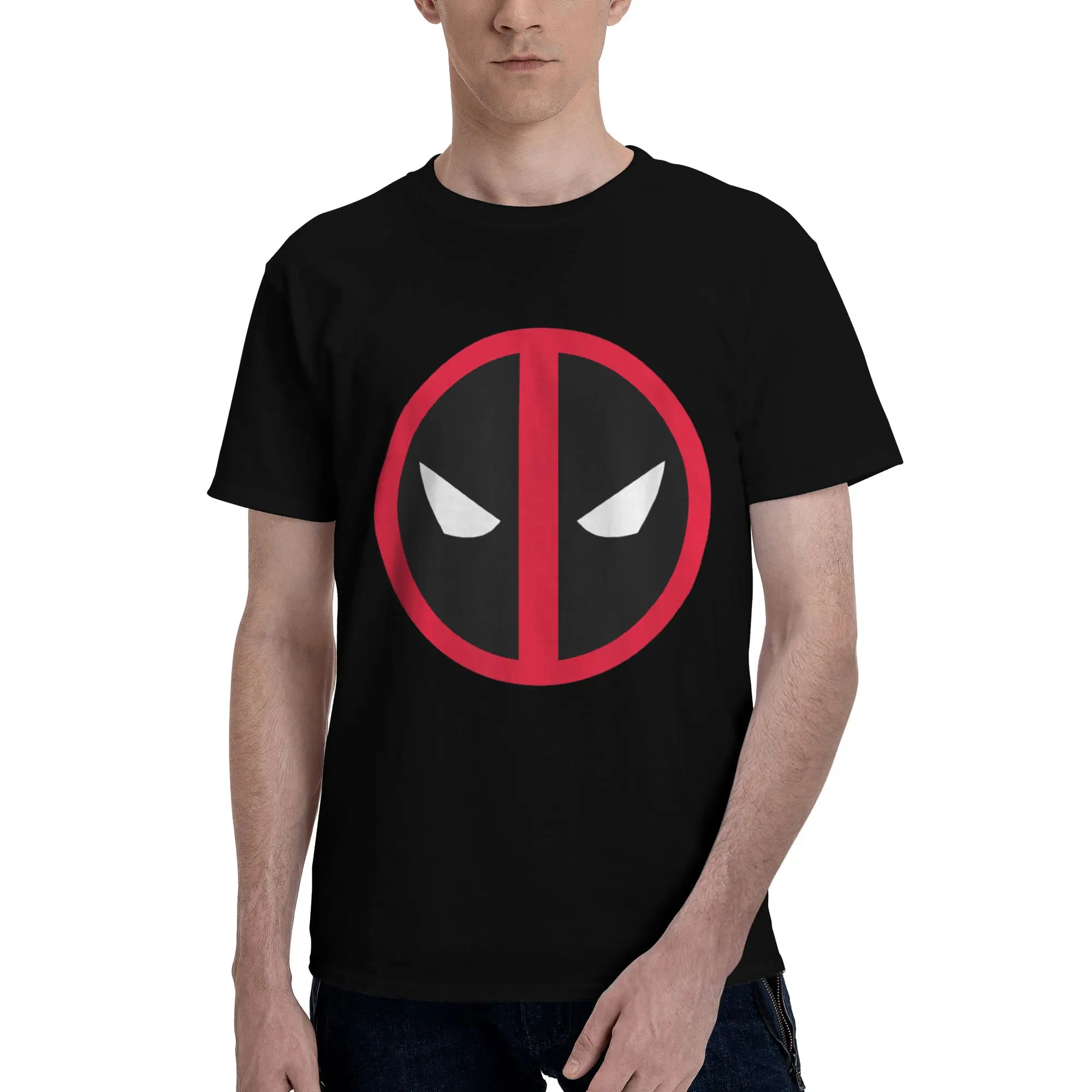 

Мужская футболка с смешным логотипом Deadpool, 100% хлопок, с коротким рукавом, fugees