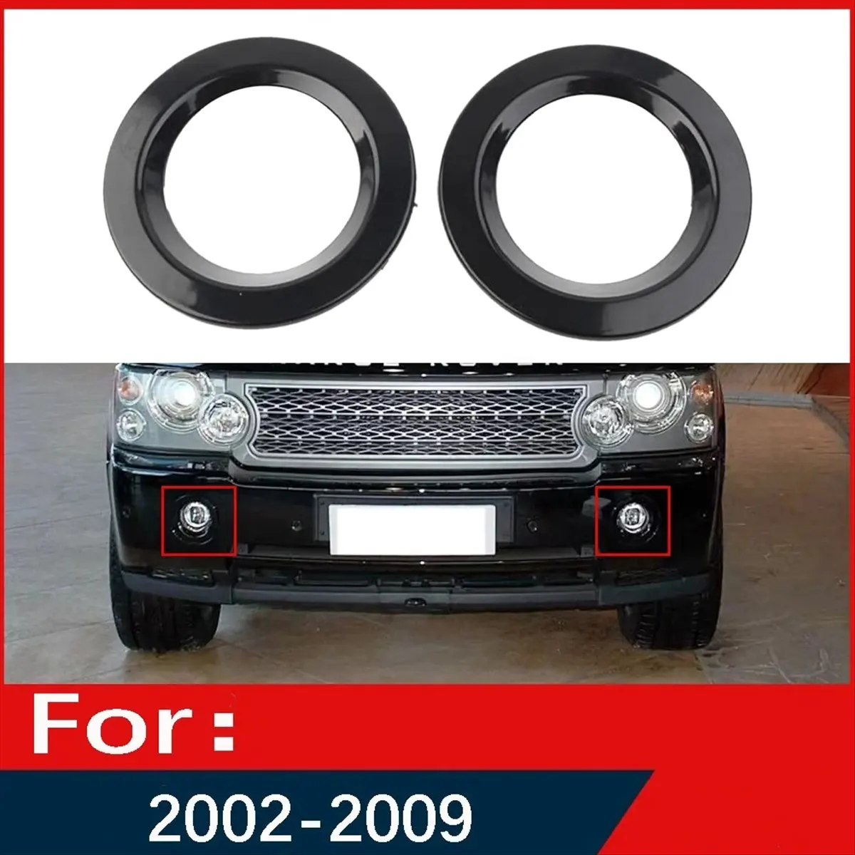 #63G Left & Right Fog Lamp Light Bezel For Land Rover Range Rover,DXB500310LML,(plastic)