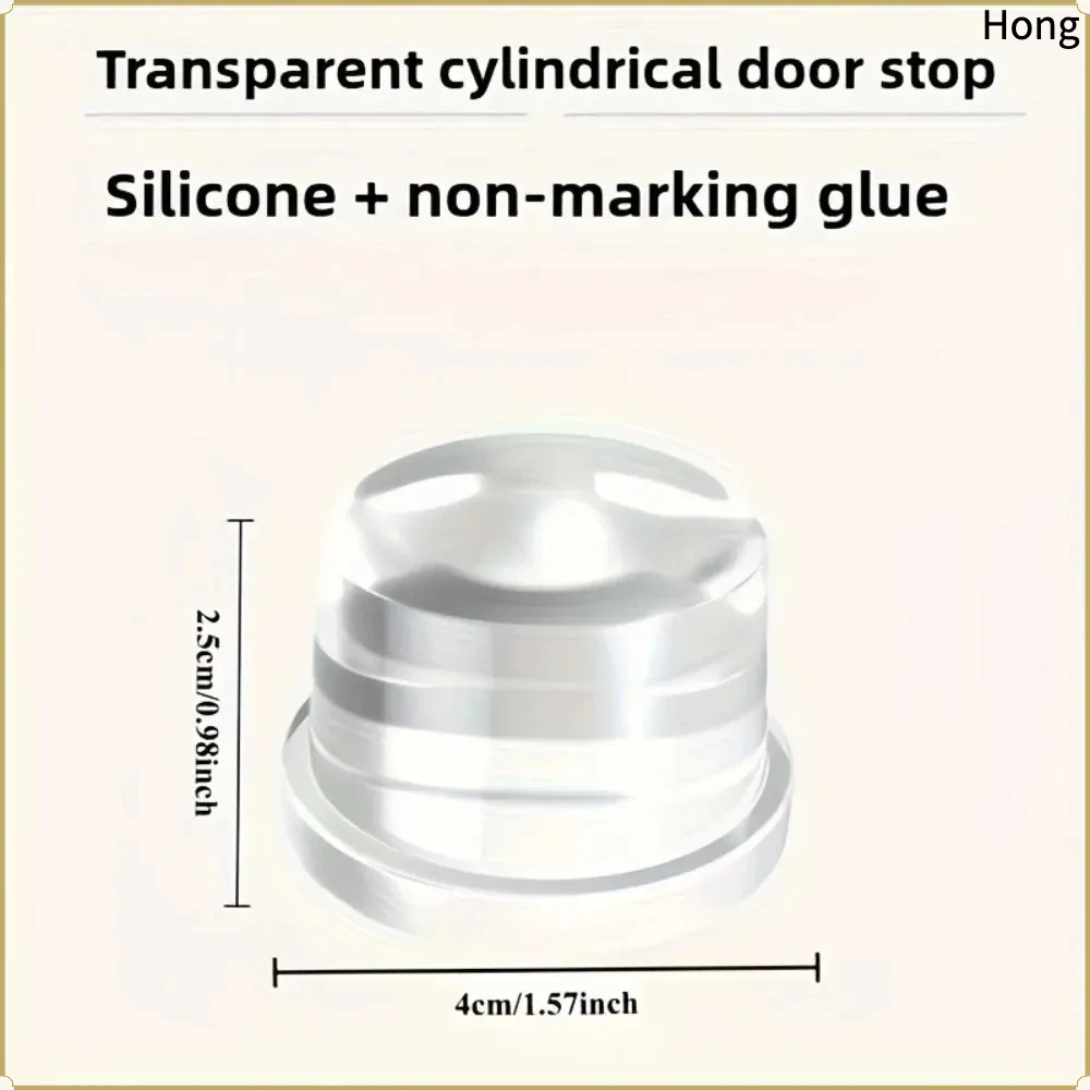 New Transparent Silicone Silicone Door Stopper PET Oil Rubbed Anti Bump Pad Creative Cylinder No Drill Door Stopper Travel Use