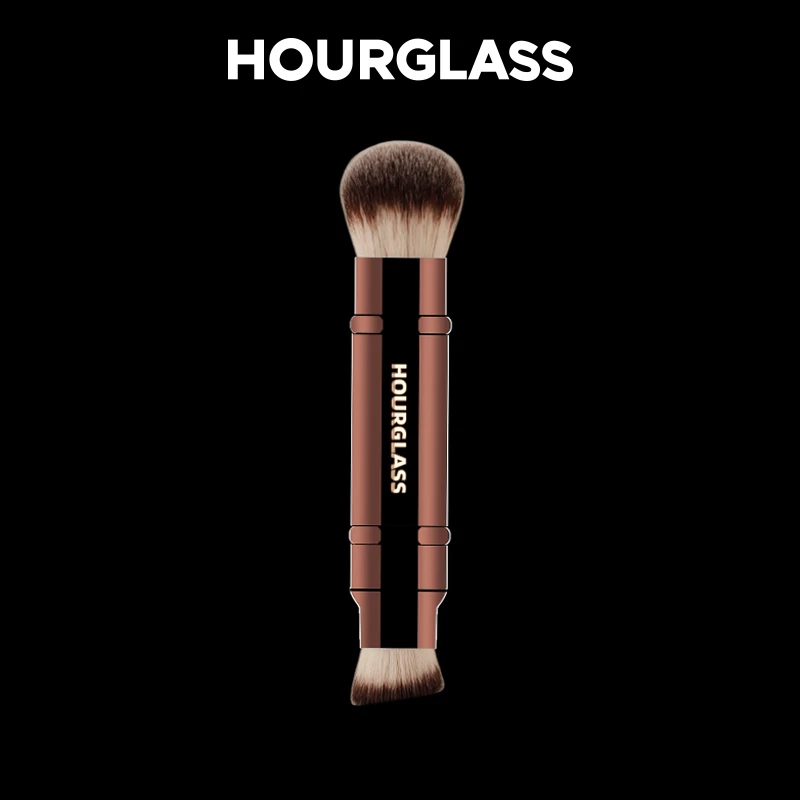 Hourglass Makeup Brush- No.26 Double Head Retractable Foundation Brush Fiber Smudge Face Makeup Brush