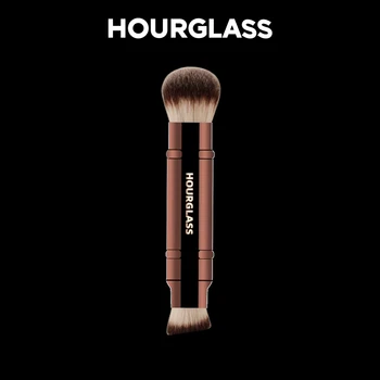 砂時計メイクブラシ - No.26 ダブルヘッド格納式ファンデーションブラシファイバースマッジフェイスメイクブラシ