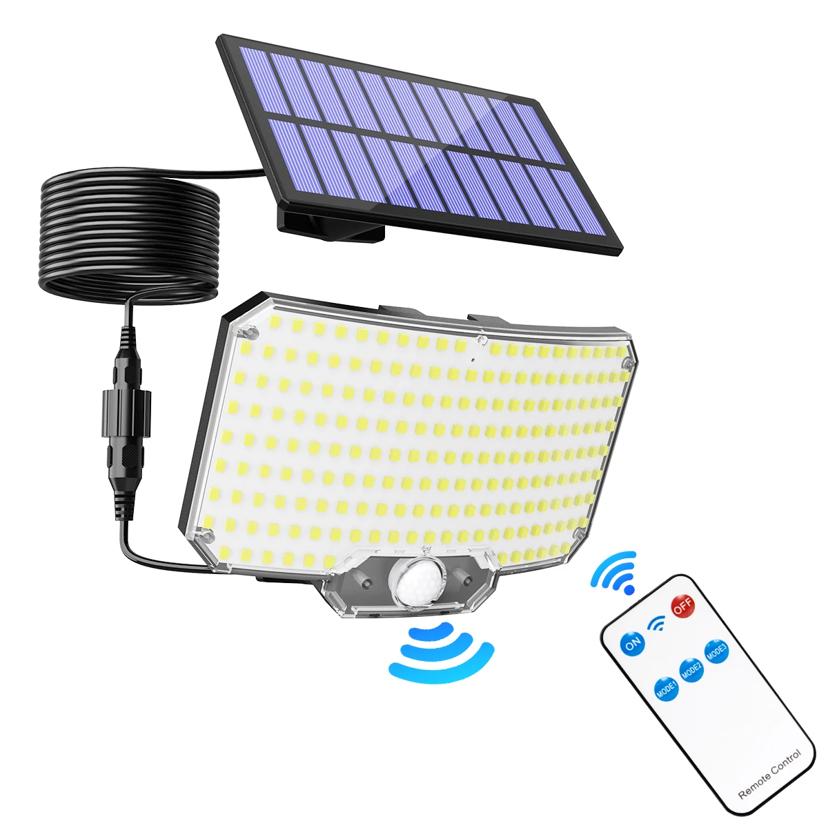 234 LED Solar-Bewegungssensorleuchte, 3 Modi, Wasserdicht, 1500mAh Akku, Außen-Sicherheitswandlampe für Villa, Hof, Einfahrt, Pool, Eingang, Zaun
