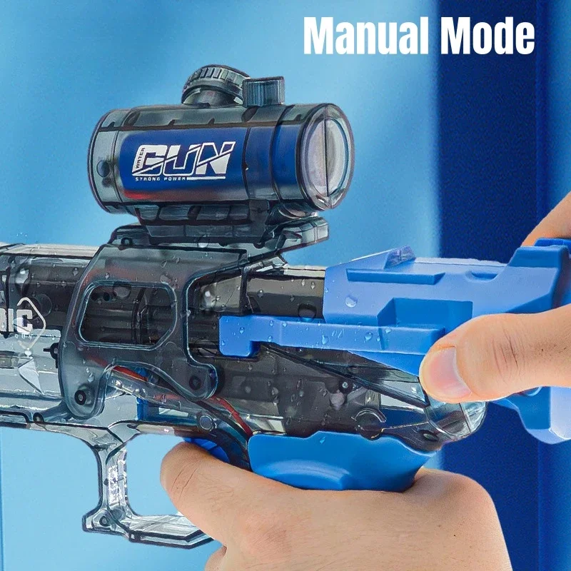 New Electric Water Gun With light Sprays Water Continuously High-pressure High-speed Powerful Ice Blast Water Automatic Gun Toys