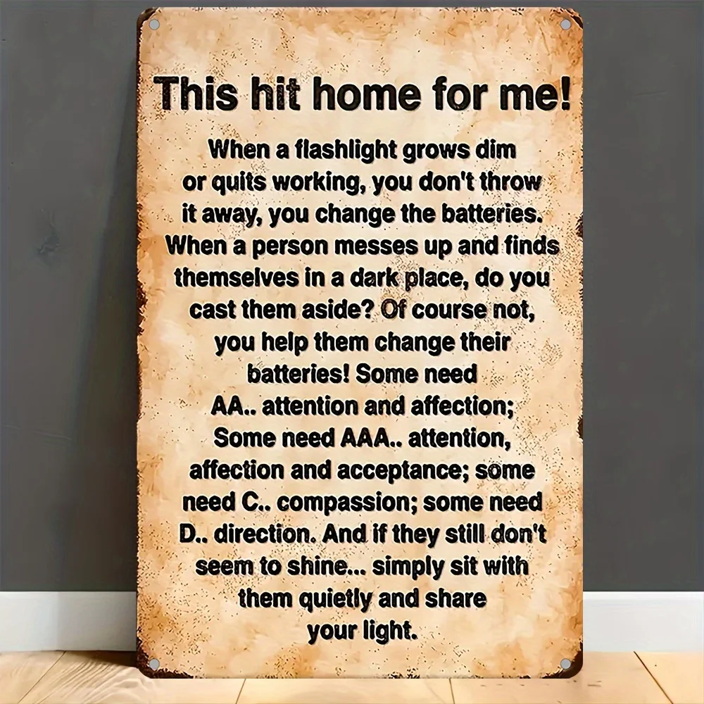 لافتة حائط معدنية عتيقة مضحكة "This Hit Home" - 20.32 × 30.48 سم فن حديدي قديم مع رسالة روح الدعابة، سهلة التعليق في الداخل/الخارج #1