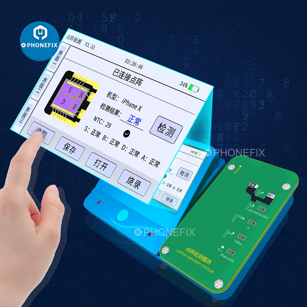 JC Máy In Module Phát Hiện Mạng Tinh Thể Phát Hiện Mặt Thử Nghiệm Sửa Chữa Cho Iphone X-11pro iPad A12X Kết Nối Với JC V1S Pro để Sử Dụng