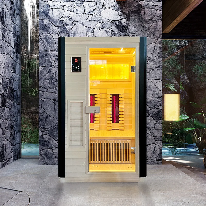 

Сауна коммерческая уличная двухместная из массива древесины хемлока, современный дизайн, с LED-подсветкой, инфракрасным и паровым нагревом, безопасная, от китайского производителя.