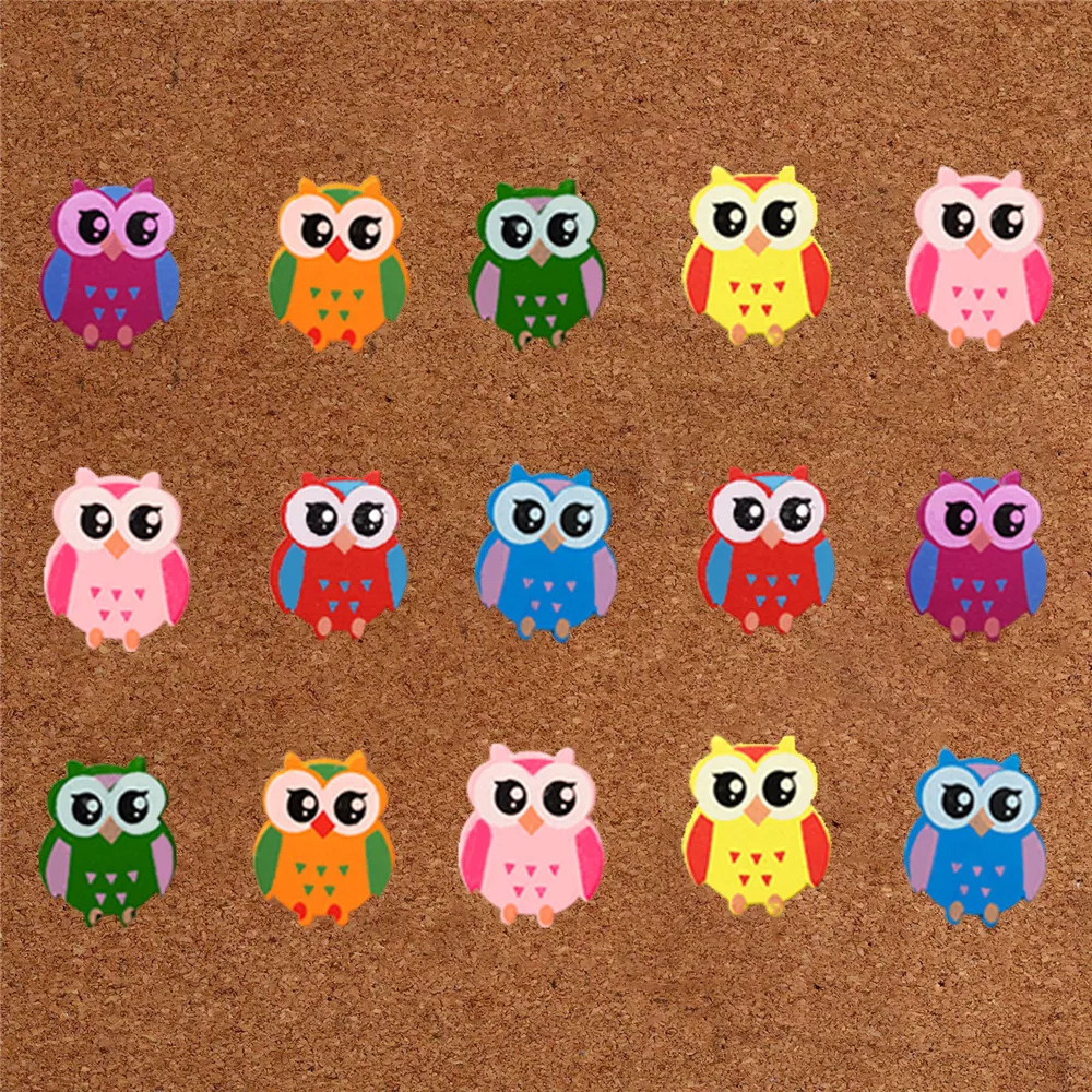 30pcs Owl Shape Thumbtacks Push Pins Colored Drawing Photo Wall Studs Cork Board Pins Photo Thumb Office School Accessories