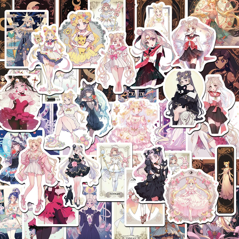 

10/30/52pcs Cute Sailor Moon Anime Stickers Aesthetic Girl Cartoon Sticker DIY Suitcase Motorcycle Laptop Kawaii Sticker for Kid