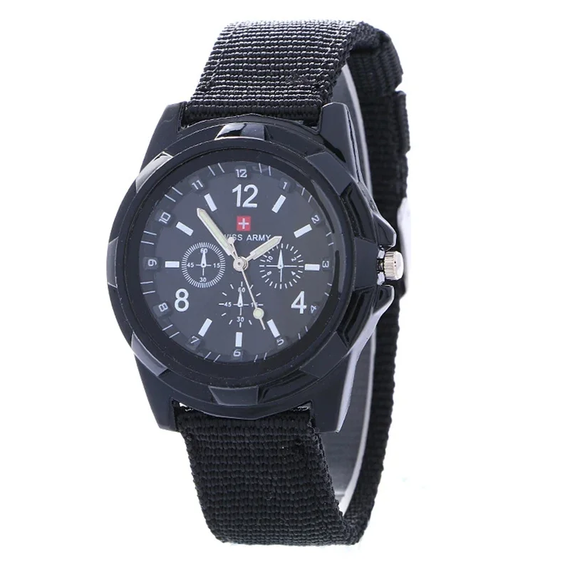 Men\'s Casual Sports Quartz Watch Branded Military Quartz Wristwatch High Quality Nylon Strap Sports Watch Military Clock