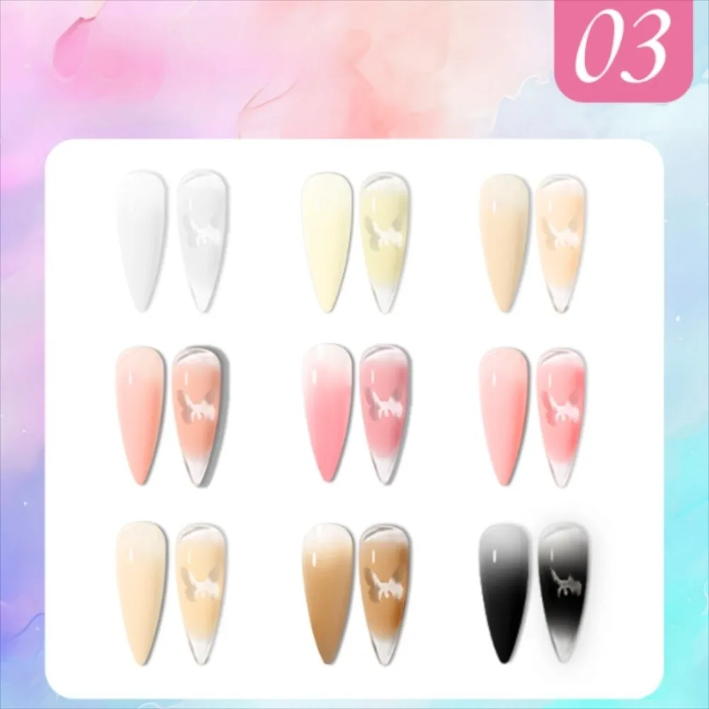 Mini 4w1 Pat Ombre Żelowy Lakier do Paznokci 9-kolorowy Francuski Manicure Łatwe Gradientowe Malowanie Żelowy Lakier UV Solidny Żel do Zdobienia Paznokci DIY