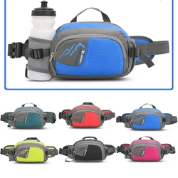 Fanny Pack Running Belt Purse Phone Pouch Nylon Bum Bag With Bottle Holder Waterproof For Cycling For Running Hiking For Jogging