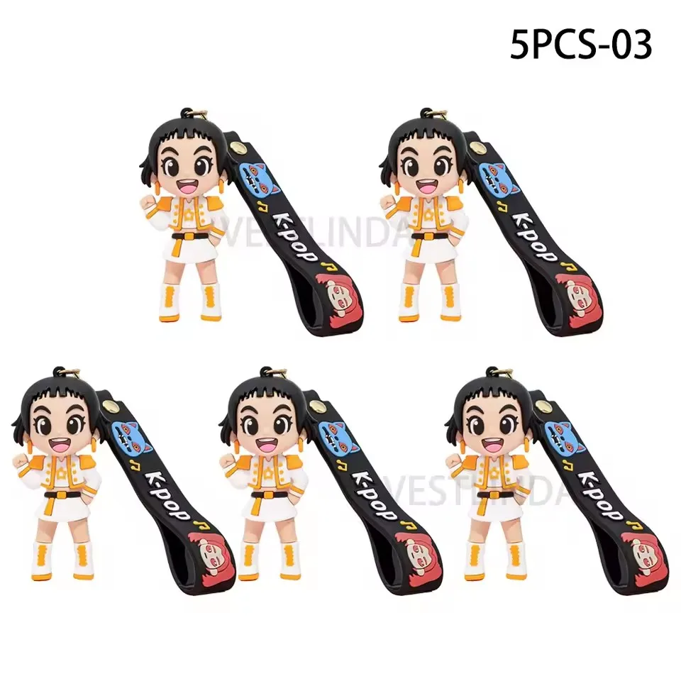 Heiße 3D-gedruckte Anime-Film-KPOP-Dämonenjäger-Mädchen-Charakter-Schlüsselanhänger, niedliche Tiger-Actionfigur, Sammlerstücke, Geschenke