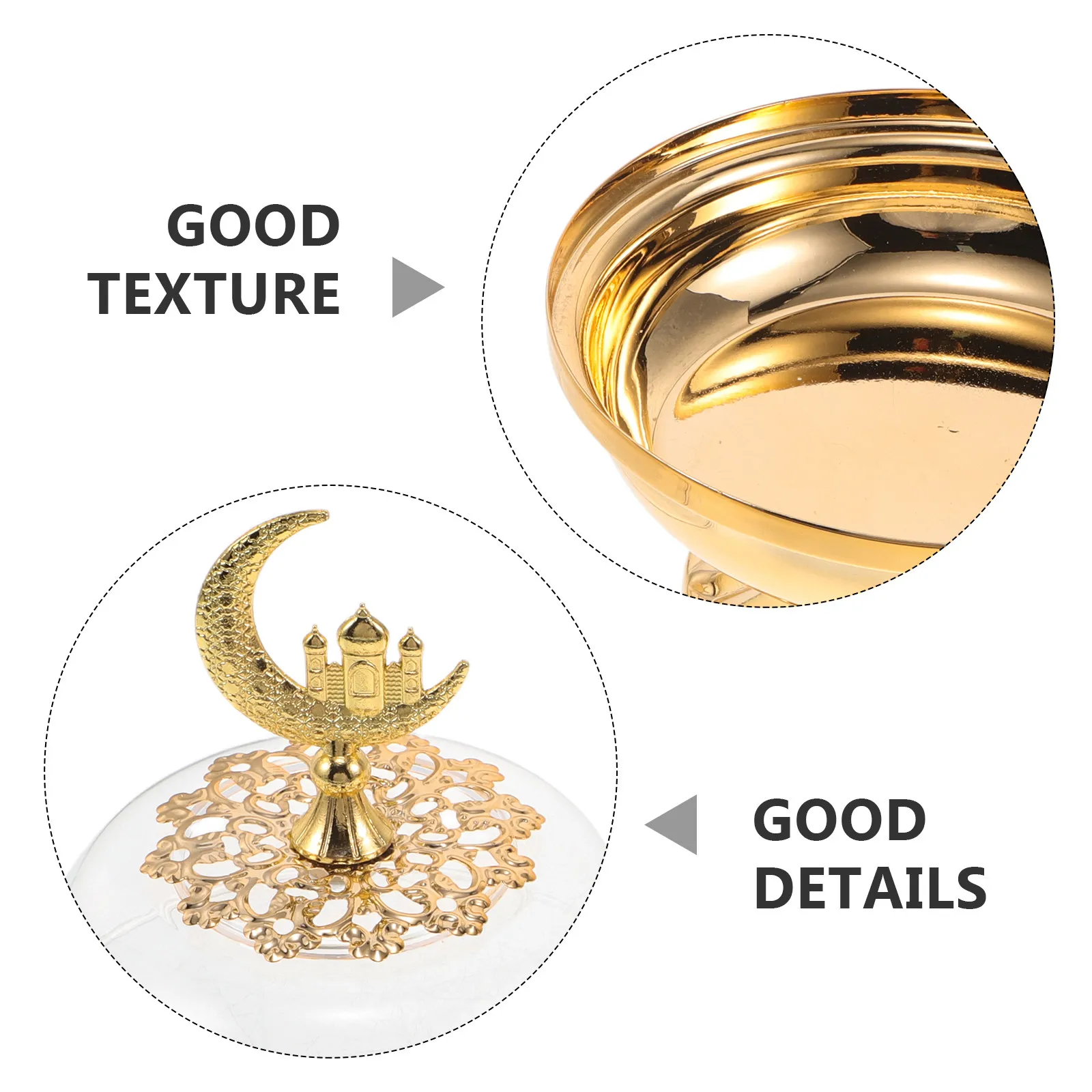 Ramadan Middle East Round Fruit Tray Dry Fruit Dish Snack Serving Platter Lid Dessert Holder Eid Mubarak Party Family