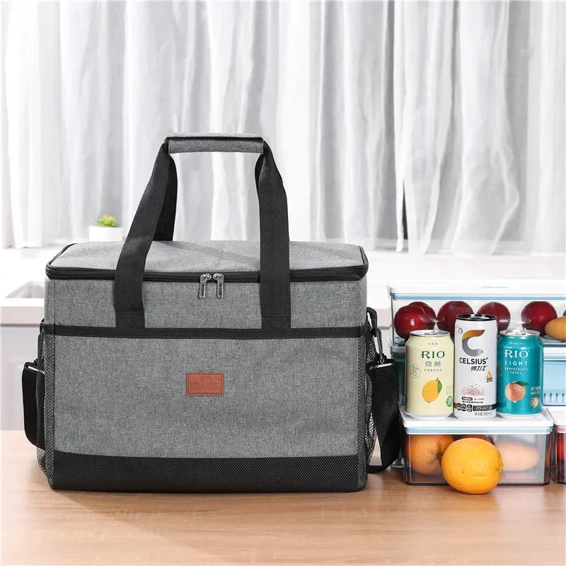 15L/25L Cooler Bag Thermal Bags with Hard Liner Large Insulated Picnic Lunch Bag Box for Camp Travel Outdoor Camping Storage Bag