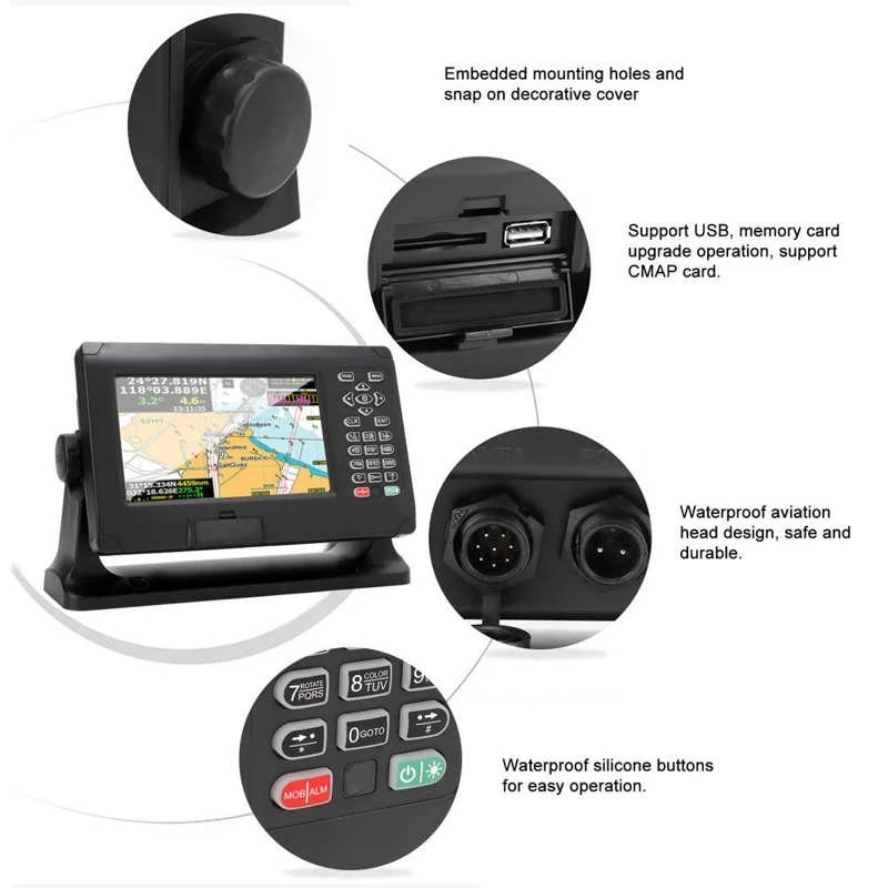 XF-808 8in مركبة بحرية GNSS الرسم البياني GPS BDS الملاح مرتبطا مساعدة الرسم البياني ل C-Map MAX & XINUO-MAP