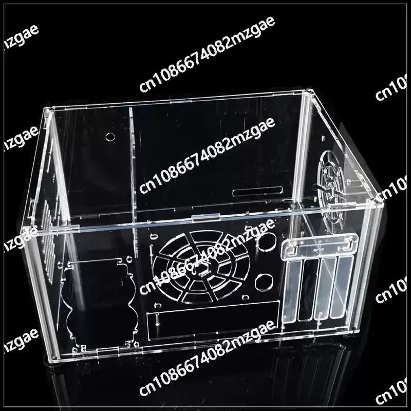 Vertical ATX Fully Transparent DIY PC Case, Acrylic Organic Glass Desktop Computer Tower Chassis, Personalized Clear Package