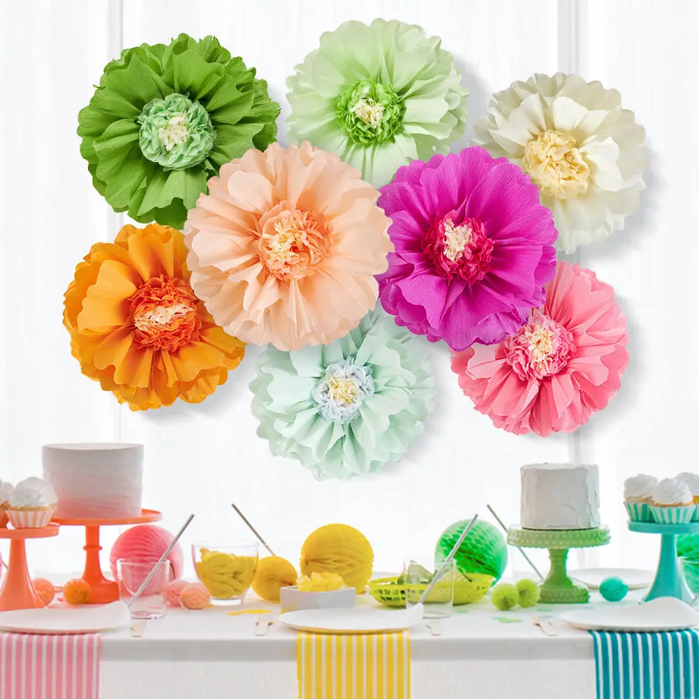 

8pcs Giant Tissue Paper Flowers Large Crepe Tissue Flowers Decorations for Home Mother's Day Birthday Wedding Flower Backdrops