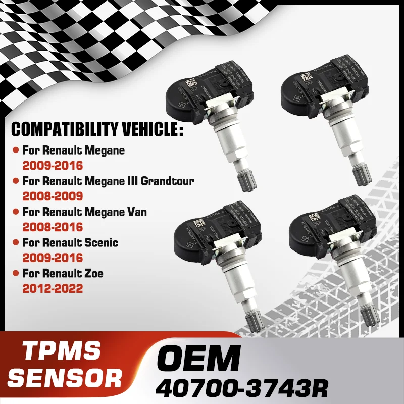 

40700-3743R For Renault Megane Renault Megane III Grandtour Renault Megane Van Renault Scenic Renault Zoe Tire Pressure Sensor
