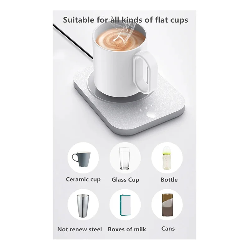Coffee Cup Heater Mug Constant Temperature USB Heating Home Milk Tea Water Thermostatic Adjustable Coasters Cup-BAAQ