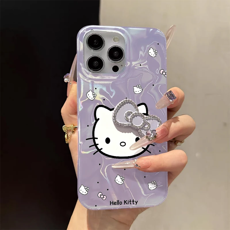 3D Bowknot مرحبا كيتي الحال بالنسبة ممن لهم A6 A16 A78 A58 A76 A96 A77S A94 A5 A9 A54S A77 4G A16S A53 A33 A3S A5S A7 A12 F19 Pro غطاء #5