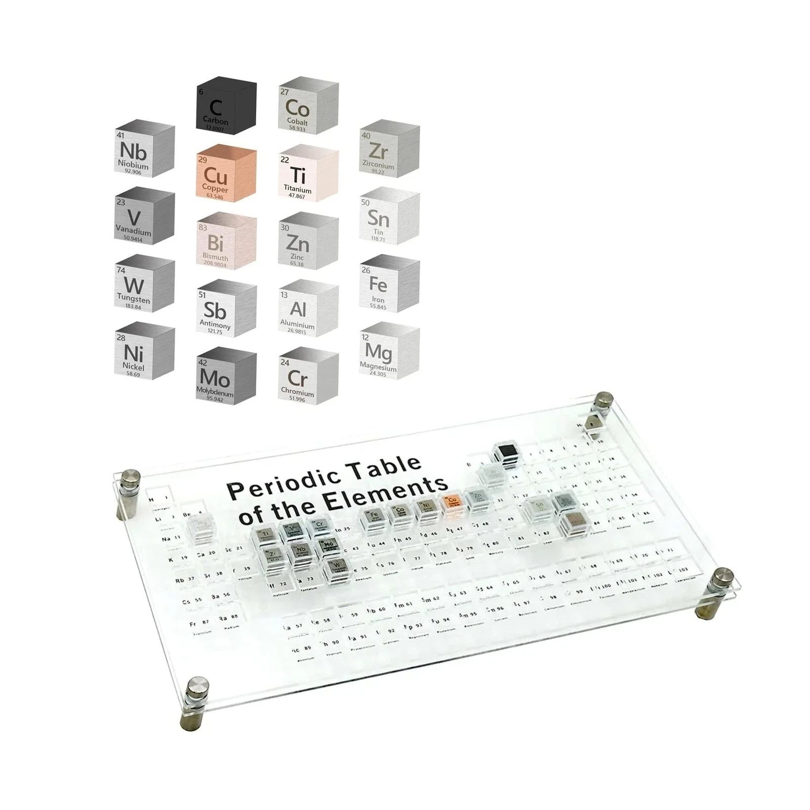 Acrylic Periodic Table 10mm Cube Box Collection display Rack Acrylic Storage Display Rack Home Desktop Office Decoration Gifts
