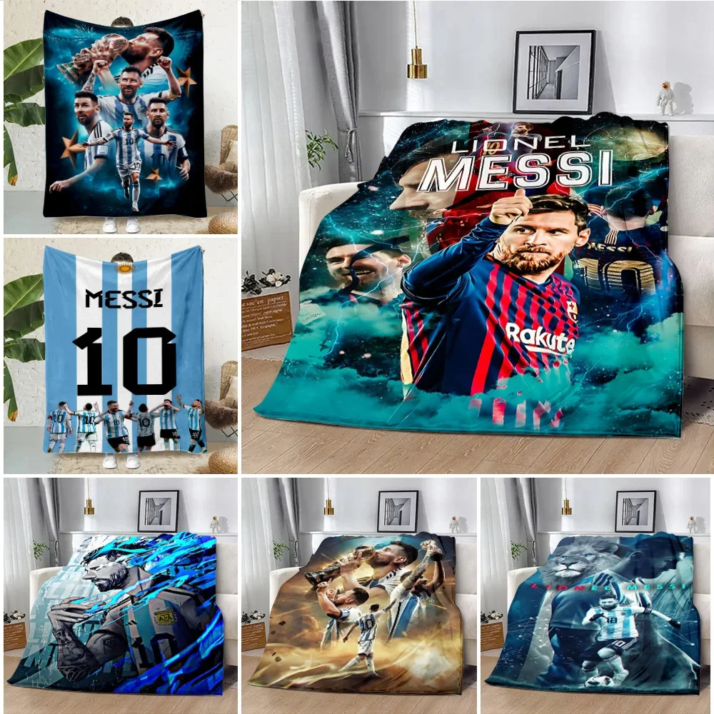 Football Star Printed Blanket Picnic Blankets Warm Blanket Soft and M-messis Comfortable Blanket Home Travel Birthday Gift