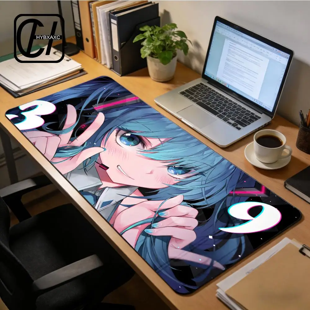 Virtual diva H-Hatsune Mouse Pad Desk Mouse Pad Cute HD Desk Pad Extended Gaming Keyboard Mats Large XXL Gamer Mouse Pad 90x40