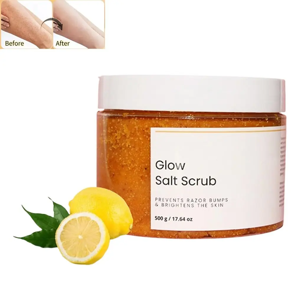 

Hot Turmeric Salt Glow Salt Scrub Moisturizing Smooth Turmeric Bath Scrub Brighten the Skin Body Scrub Cream for Body Care