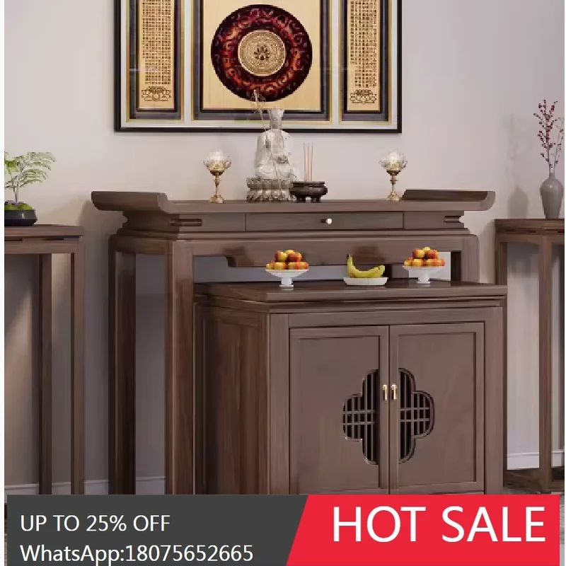 

SGF New Chinese Style Black Walnut Solid Wood Altar Incense Table for Home Use Simple Modern