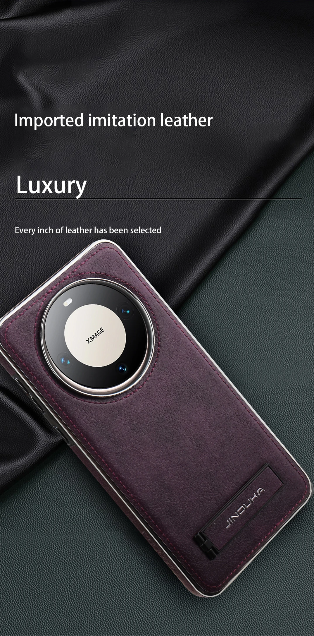 

Business Style Invisible Fold Stand Phone Case for Huawei Mate40 50 60 Mate70 Pro Pura70 Thin PU Leather Back Cover