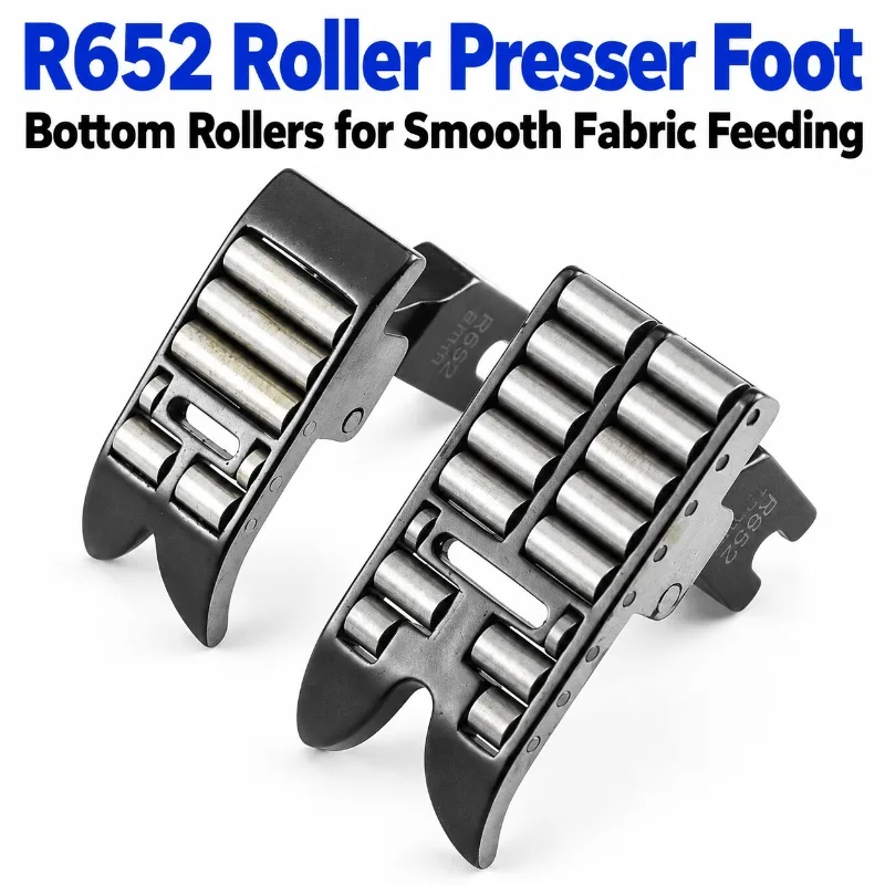 HENVOR R652 Roller Presser Foot for 20U Zigzag Sewing Machines, 8mm/12mm Spacing Options