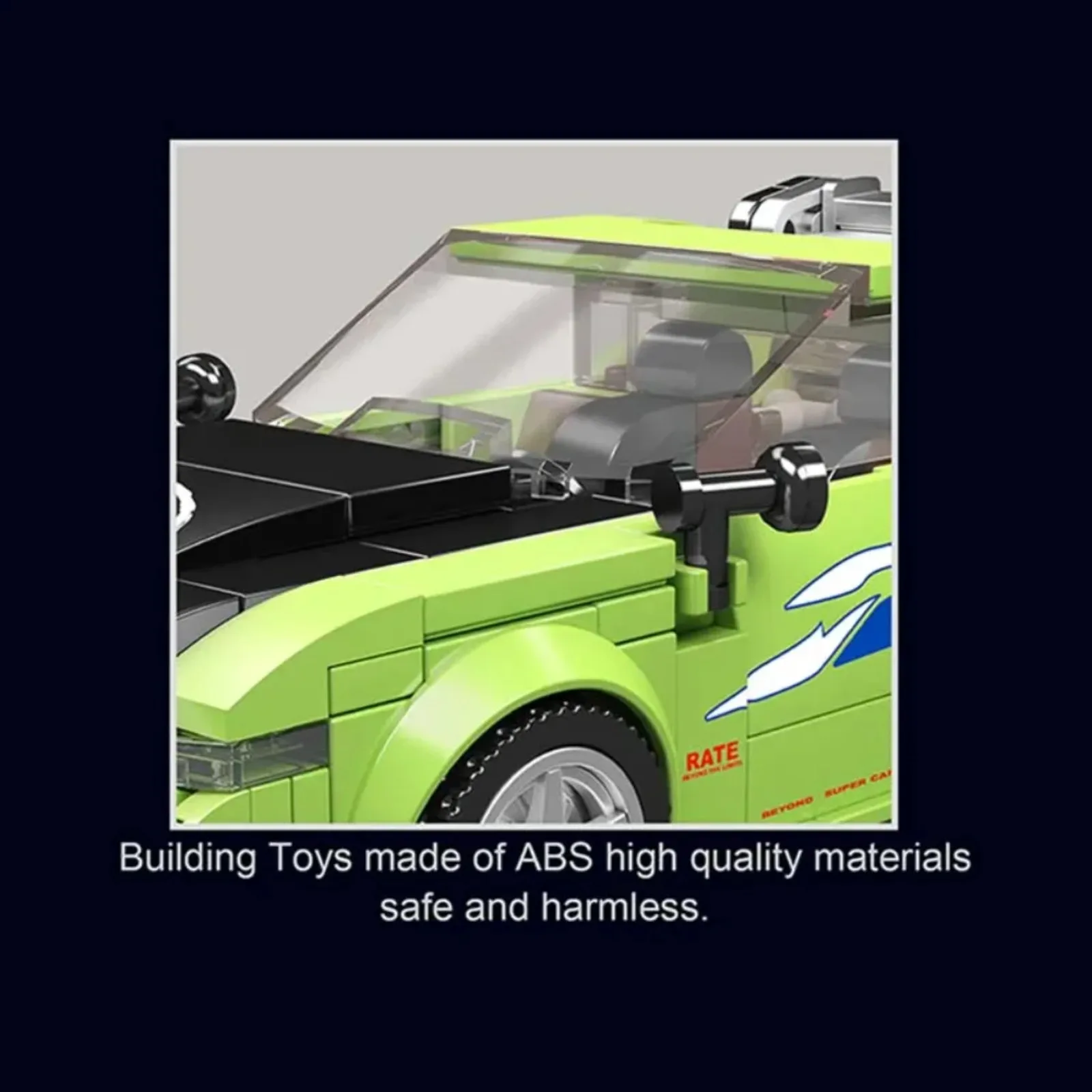 Mould King 27033 338 Stück Rennwagen-Modellbausteine-Set mit Acryl-Vitrine, STEM, pädagogisches Ziegelspielzeug, Geschenk für Kinder