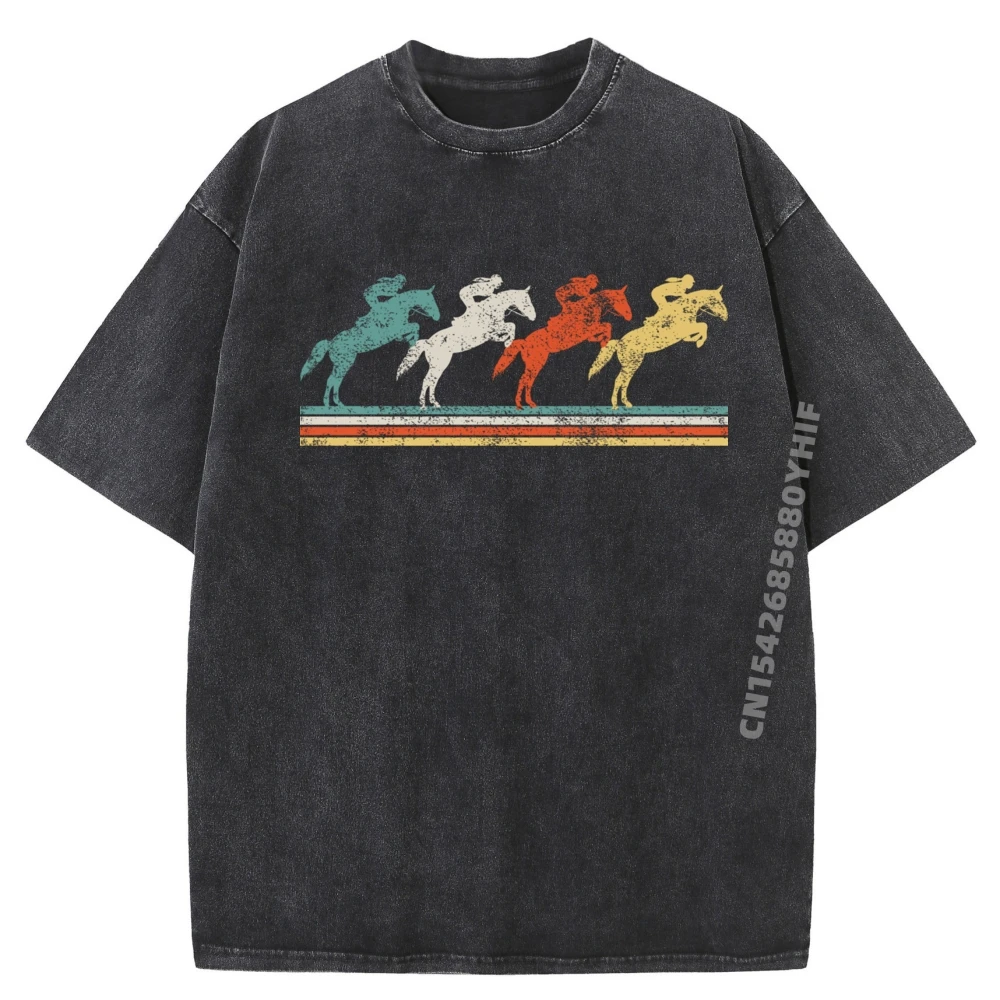 

Уличная одежда Show Jumping Horse, мужские футболки, забавная рубашка, мужская удобная стираная одежда высокого качества