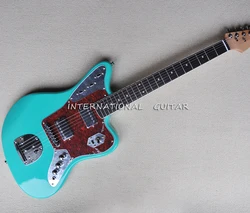 Blue 6 Strings Electric Guitar with Rosewood Fretboard,Red Pearl Pickguard,Customizable