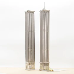 FREE SHIPMENT J33 WORLD TRADE CENTER TWIN TOWERS/MODEL STAINLESS HAND-MADE ART CRAFTS WEDDING&BIRTHDAY&HOME&OFFICE&GIFT&PRESENT