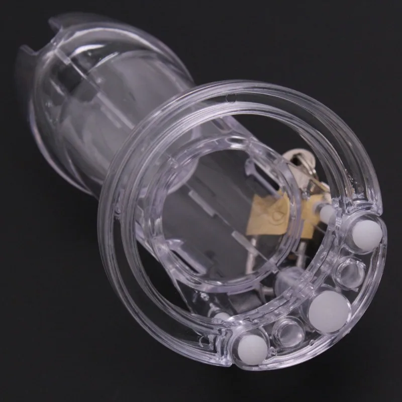 Plastic Chastity Device Locking Cock Cage with 5 Sizes Penis Rings BDSM Restraint Adult Game Sex Toys for Men Male BDSM Bondage