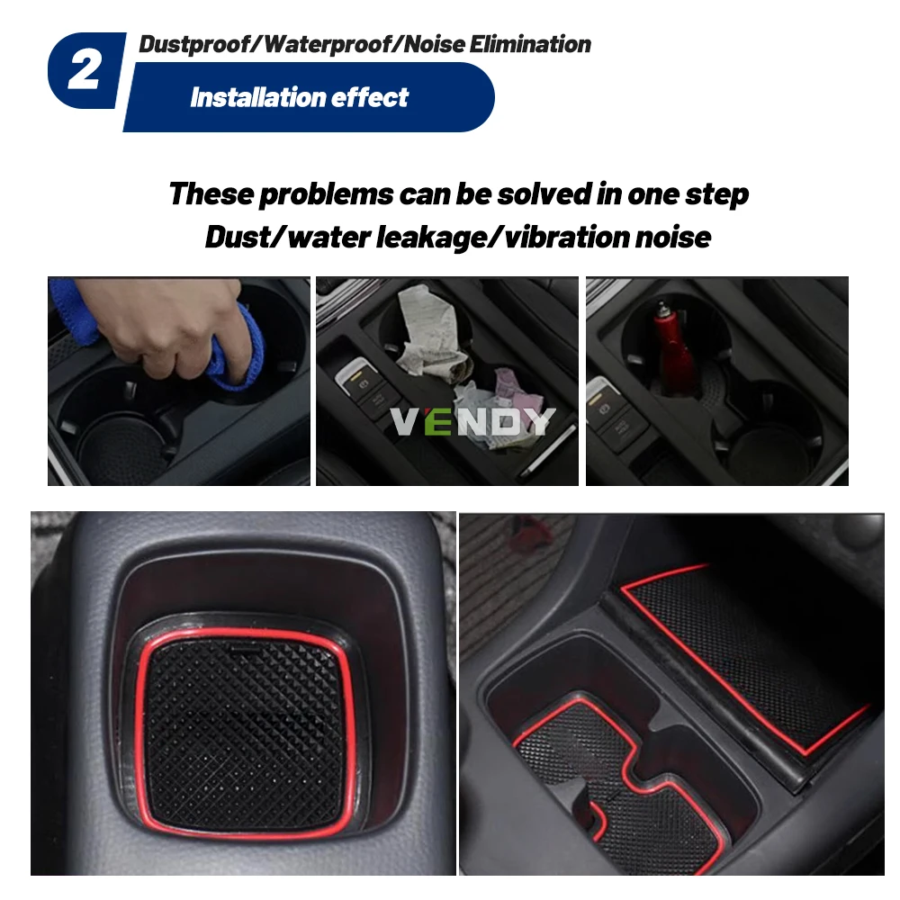 1Set Car Gate Slot Mat For Suzuki Swift 2018 2019 2020 Auto Anti-Slip Rubber Cup Pads Interior Accessories