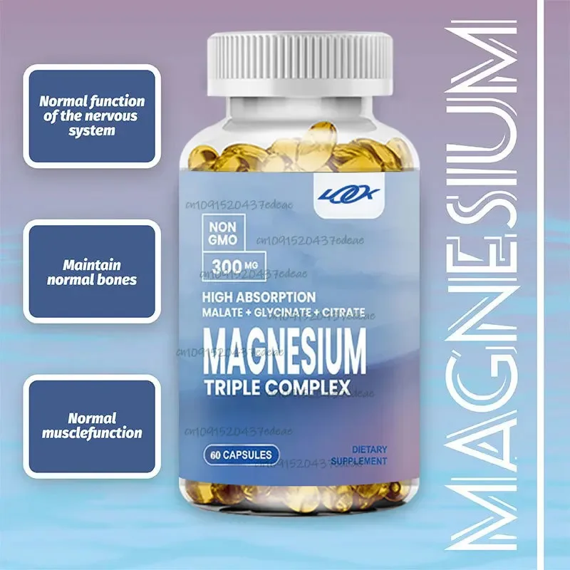 Cápsulas de citrato de magnesio 300 mg - Complejo de ácido cítrico de alta absorción.30/60 cápsulas vegetales