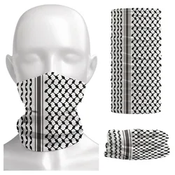 Palestinian Hatta Kufiya Bandana Neck Gaiter Palestine Arabic Keffiyeh Pattern Mask Scarf Headband Seamless Cycling Face Cover