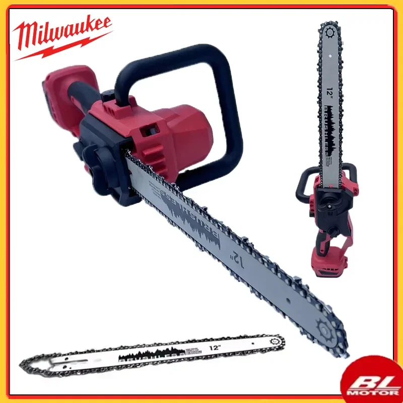 

Milwaukee, аккумулятор 18 В, 12-дюймовая бесщеточная цепная пила, автоматическая масленка, мощная беспроводная электрическая бензопила, электроинструменты для резки древесины